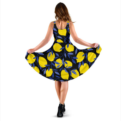 Lemon Pattern Print Design LM01 Midi Dress