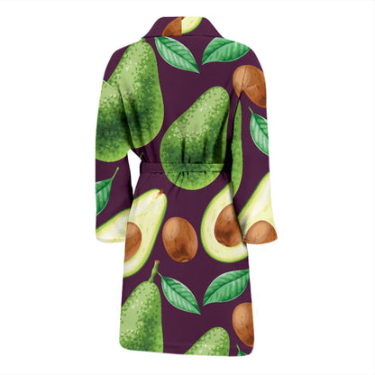 Avocado Pattern Print Design AC08 Men Bathrobe