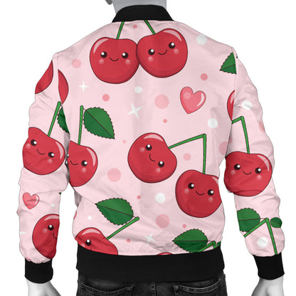 Cherry Pattern Print Design CH02 Men Bomber Jacket