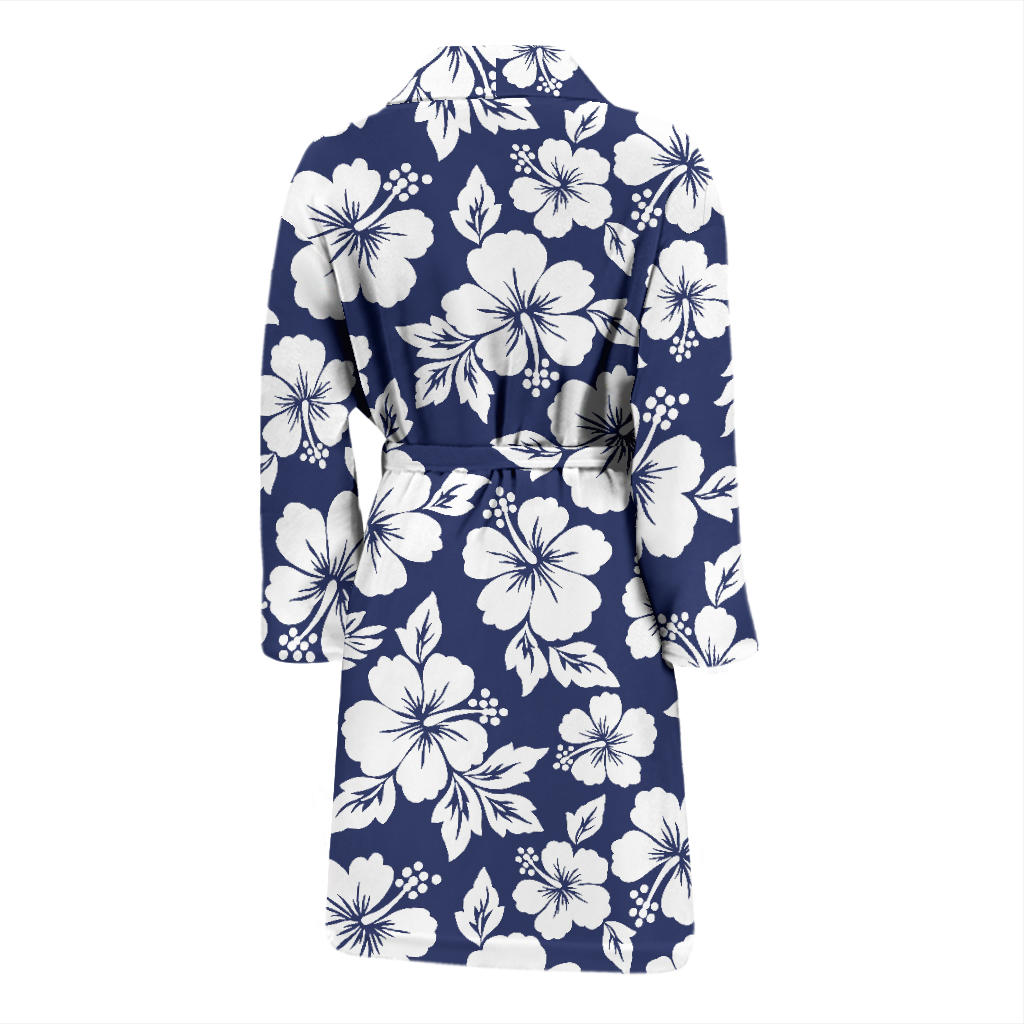Hibiscus Pattern Print Design HB012 Men Bathrobe