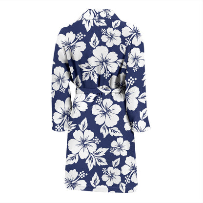 Hibiscus Pattern Print Design HB012 Men Bathrobe