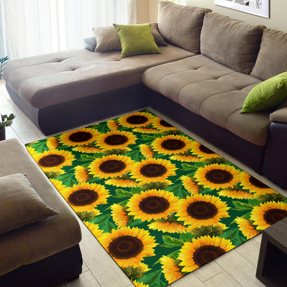Sunflower Pattern Print Design SF02 Area Rugs