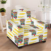 Tiki Smile Symbol Print Pattern Armchair Slipcover