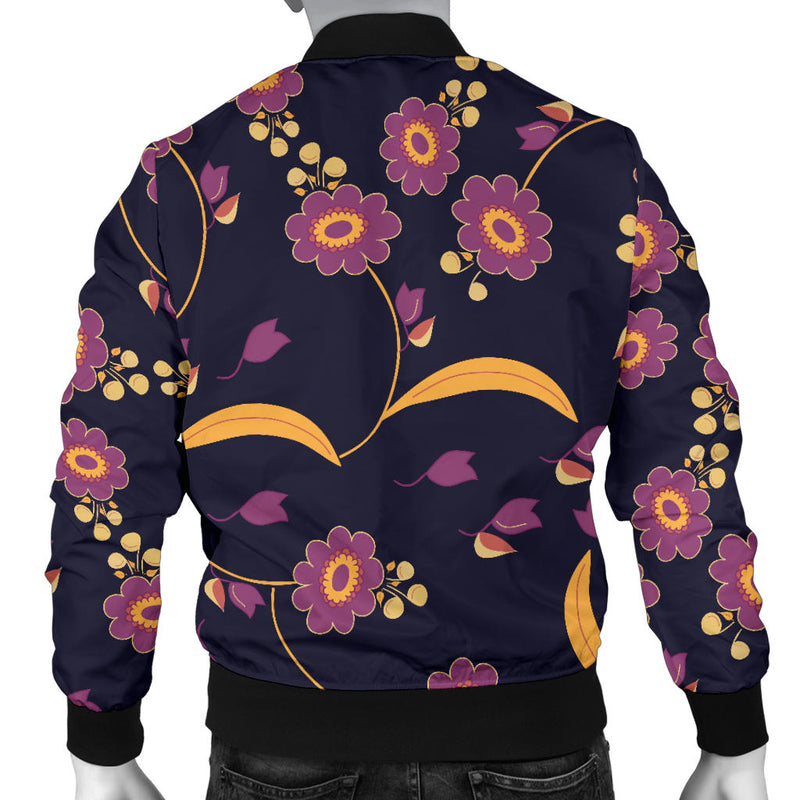 Anemone Pattern Print Design AM012 Men Bomber Jacket