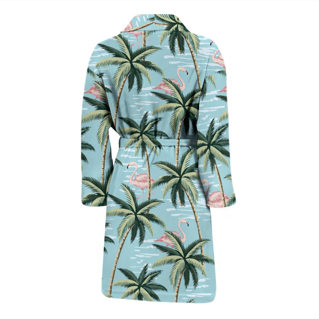 Palm Tree Pattern Print Design PT05 Men Bathrobe