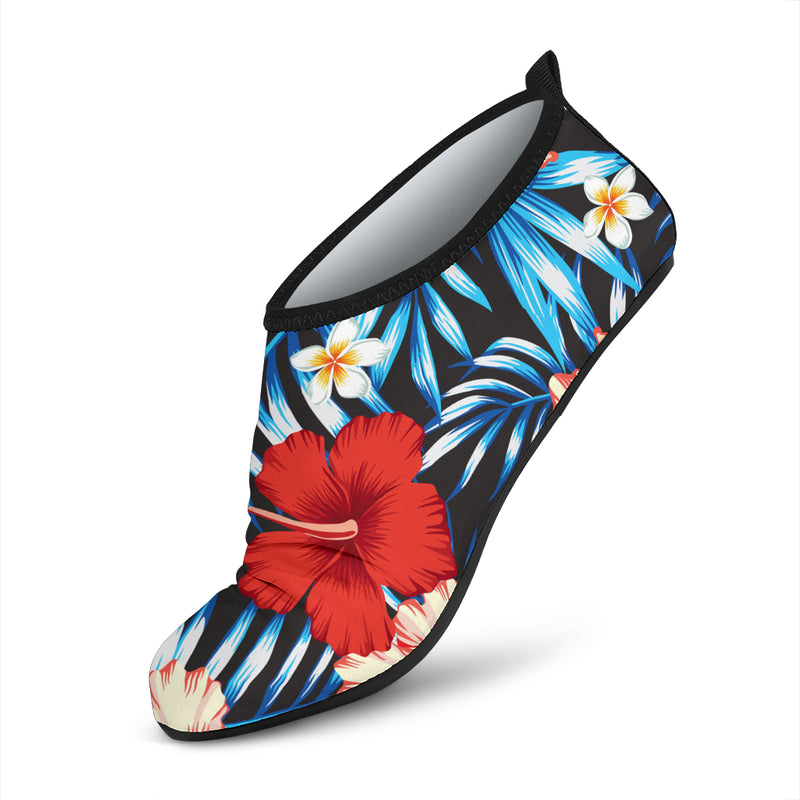 Red Hibiscus Blue Scene Aqua Water Shoes