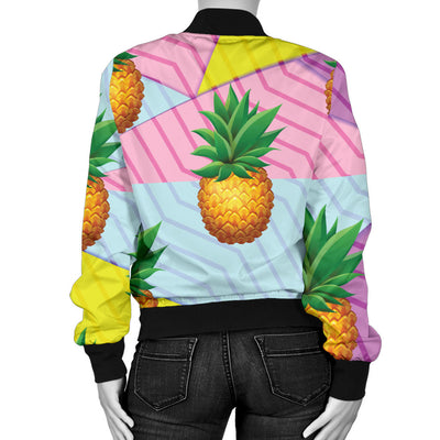 Pineapple Pattern Print Design PP05 Women Bomber Jacket