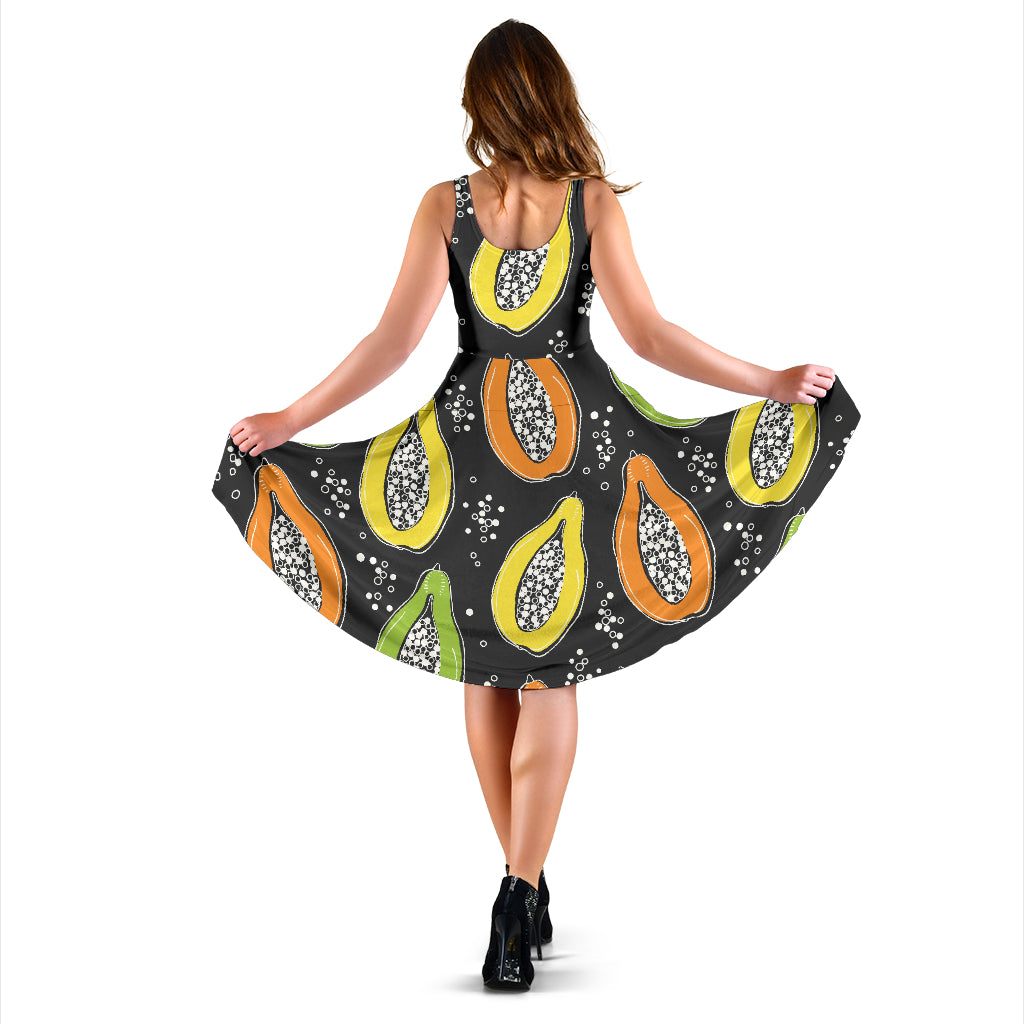 Papaya Pattern Print Design PP05 Midi Dress