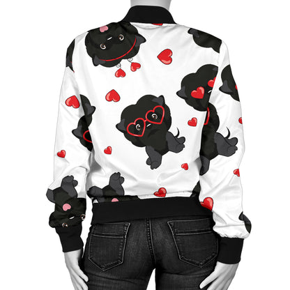 Affenpinscher Pattern Print Design 01 Women's Bomber Jacket