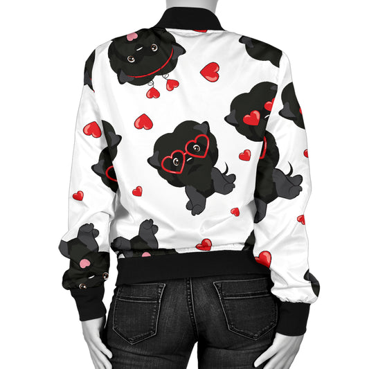 Affenpinscher Pattern Print Design 01 Women's Bomber Jacket