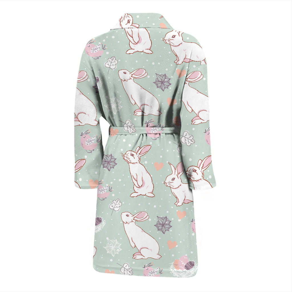 Rabbit Pattern Print Design RB011 Men Bathrobe