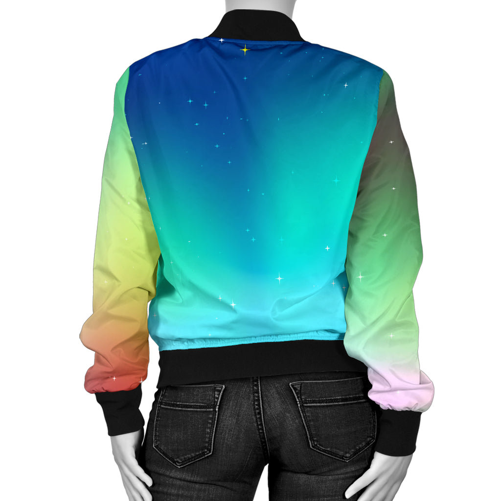 Aurora Borealis Pattern Print Design 02 Women's Bomber Jacket