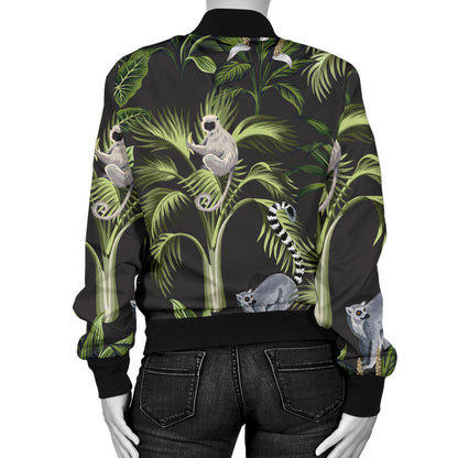 Rainforest Pattern Print Design RF05 Women Bomber Jacket