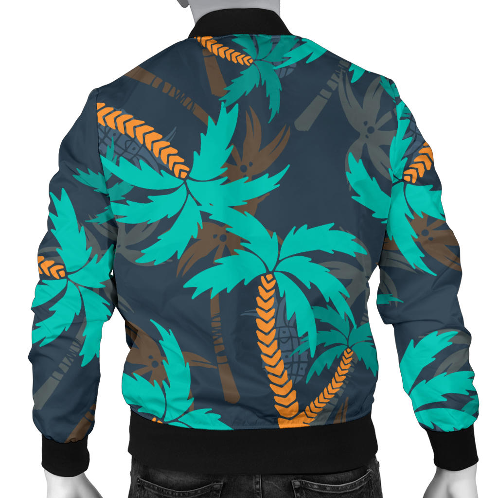 Palm Tree Pattern Print Design PT01 Men Bomber Jacket
