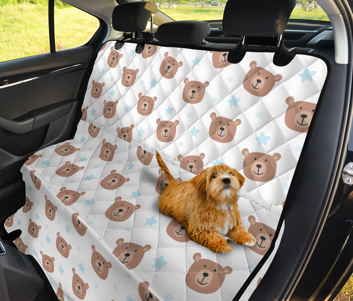 Bear Pattern Print Design BE02 Rear Dog  Seat Cover