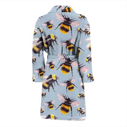 Bee Pattern Print Design BEE08 Men Bathrobe