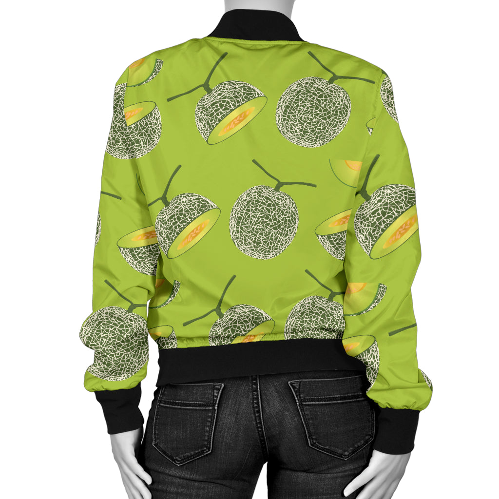Cantaloupe Pattern Print Design 03 Women's Bomber Jacket