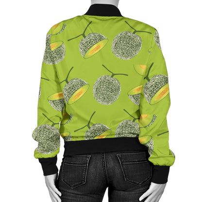 Cantaloupe Pattern Print Design 03 Women's Bomber Jacket
