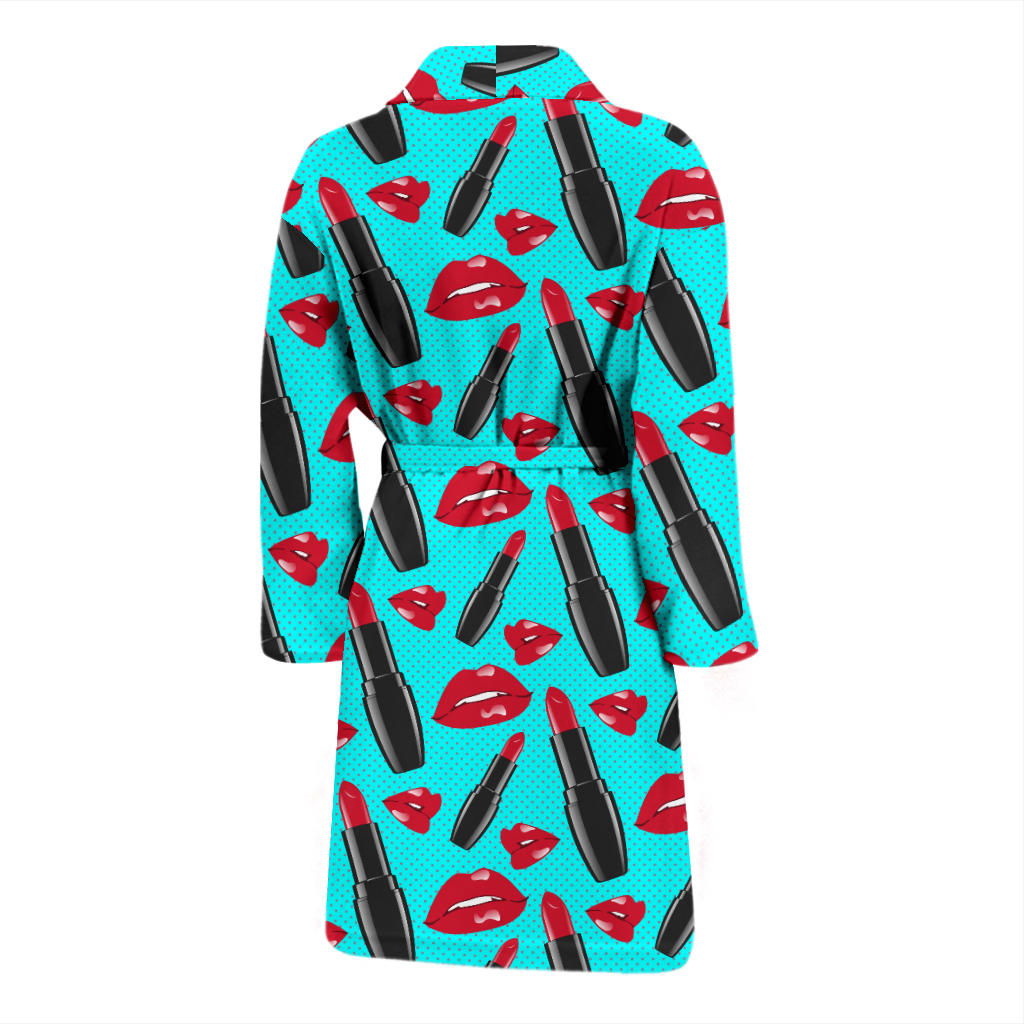 Lipstick Pattern Print Design LT02 Men Bathrobe