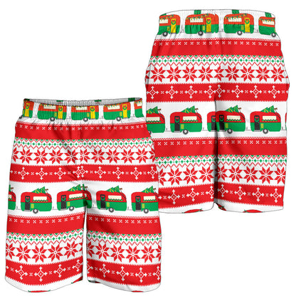 Camper Camping Ugly Christmas Design Print Mens Shorts