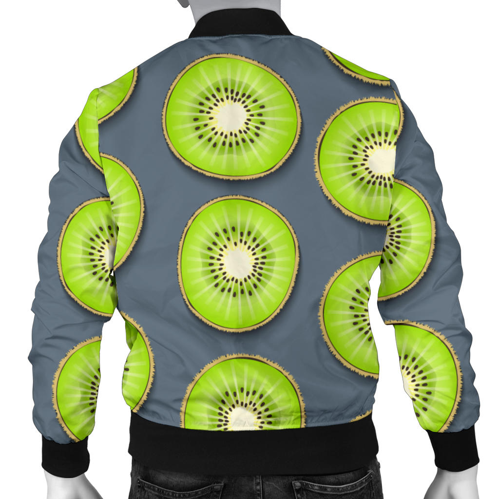 Kiwi Pattern Print Design KW06 Men Bomber Jacket