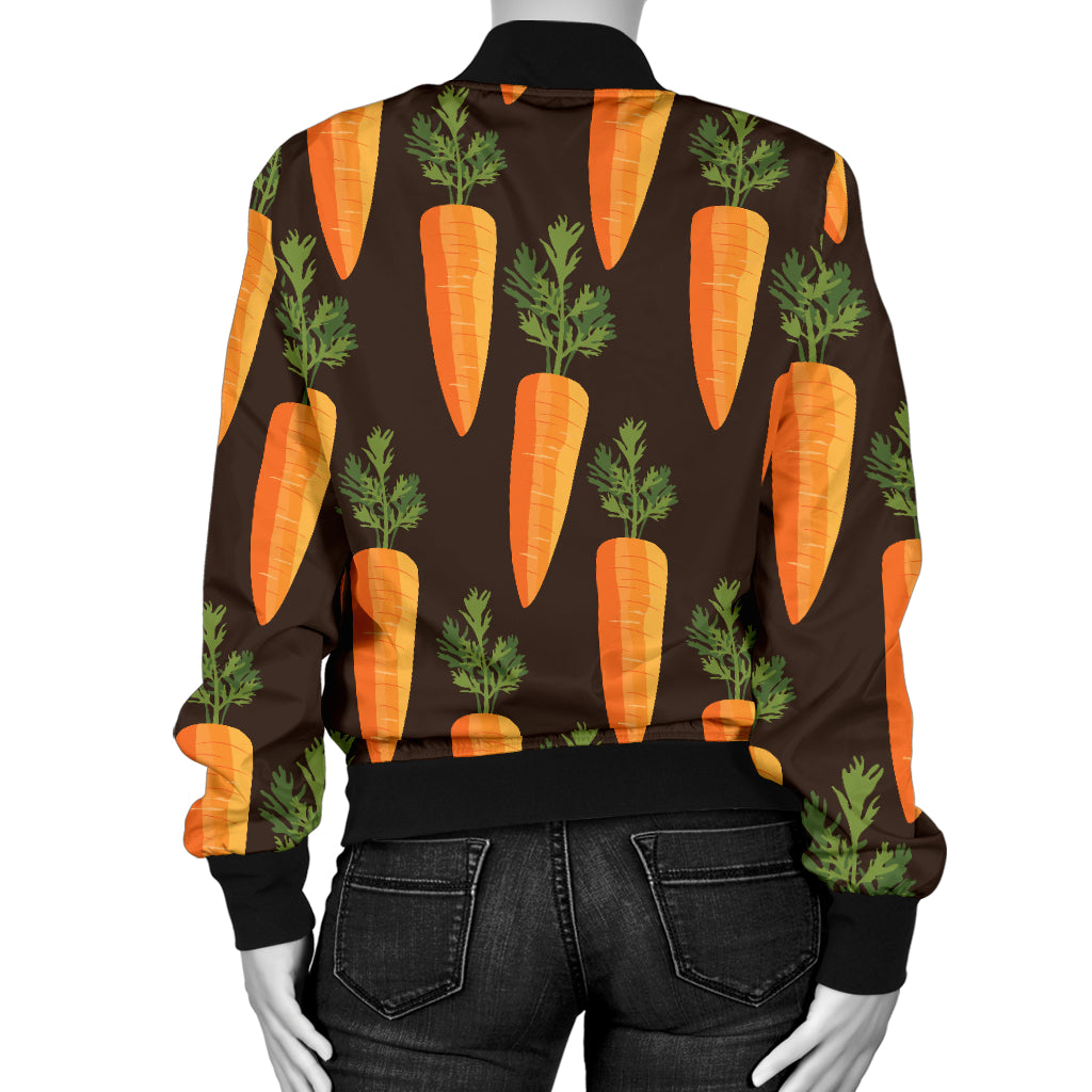 Carrot Pattern Print Design 06 Women's Bomber Jacket