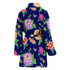 Dahlia Pattern Print Design DH010 Women Bathrobe