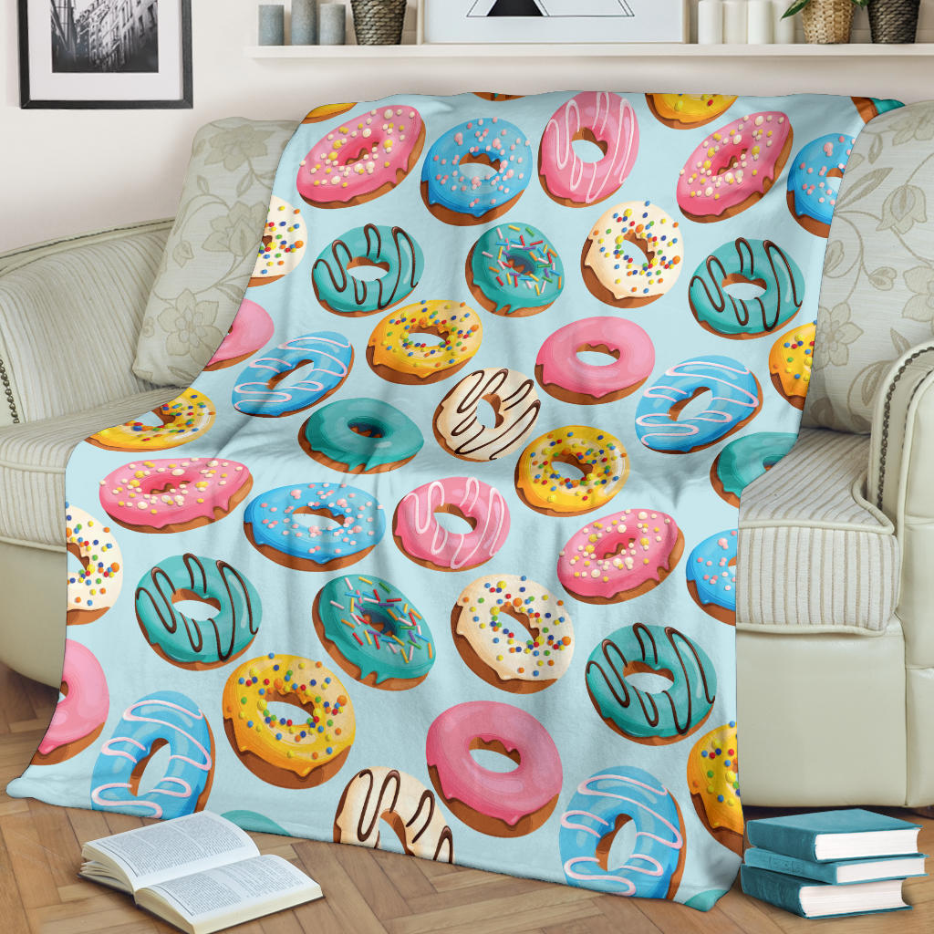 Donut Pattern Print Design DN05 Fleece Blanket