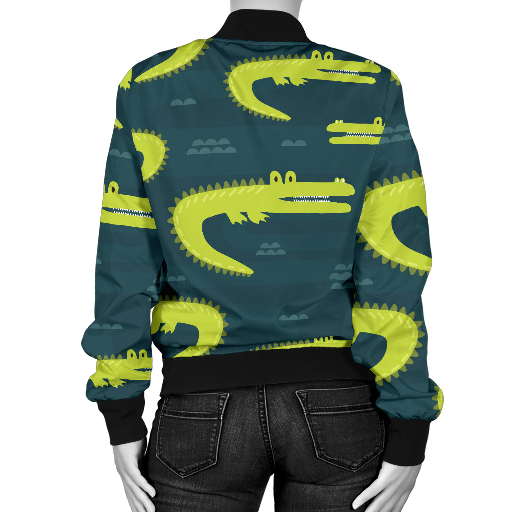 Alligator Pattern Print Design 03 Women's Bomber Jacket
