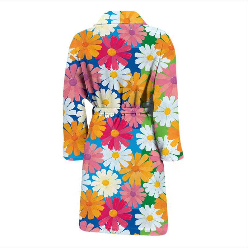 Daisy Pattern Print Design DS05 Men Bathrobe