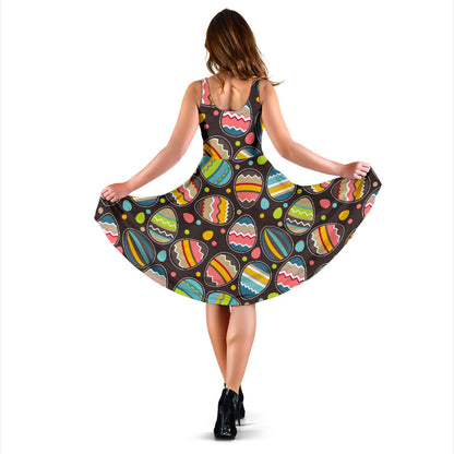 Easter Eggs Pattern Print Design RB03 Midi Dress