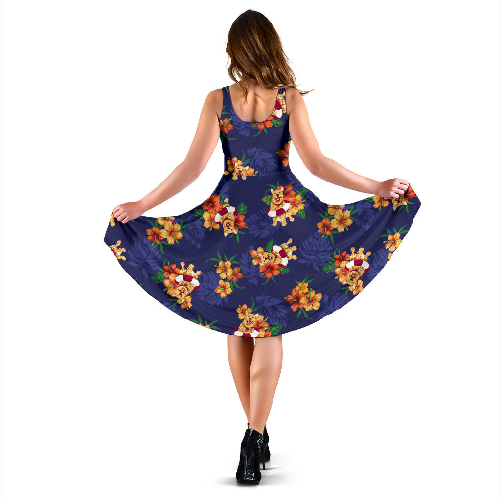 Hawaiian Themed Pattern Print Design H02 Midi Dress