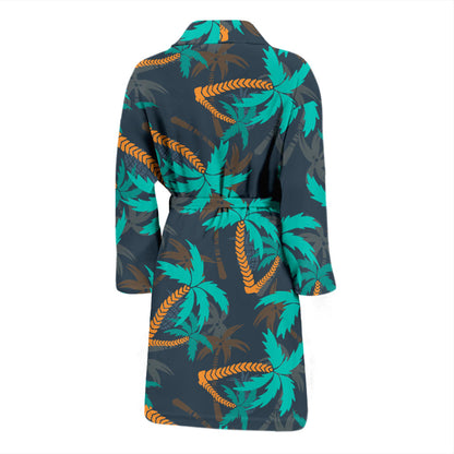 Palm Tree Pattern Print Design PT01 Men Bathrobe