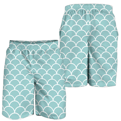 Scales Teal Pattern Print Design 02 Mens Shorts