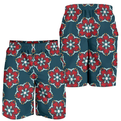 Poinsettia Pattern Print Design A03 Mens Shorts