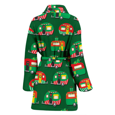 Camper Camping Christmas Themed Print Women Bathrobe