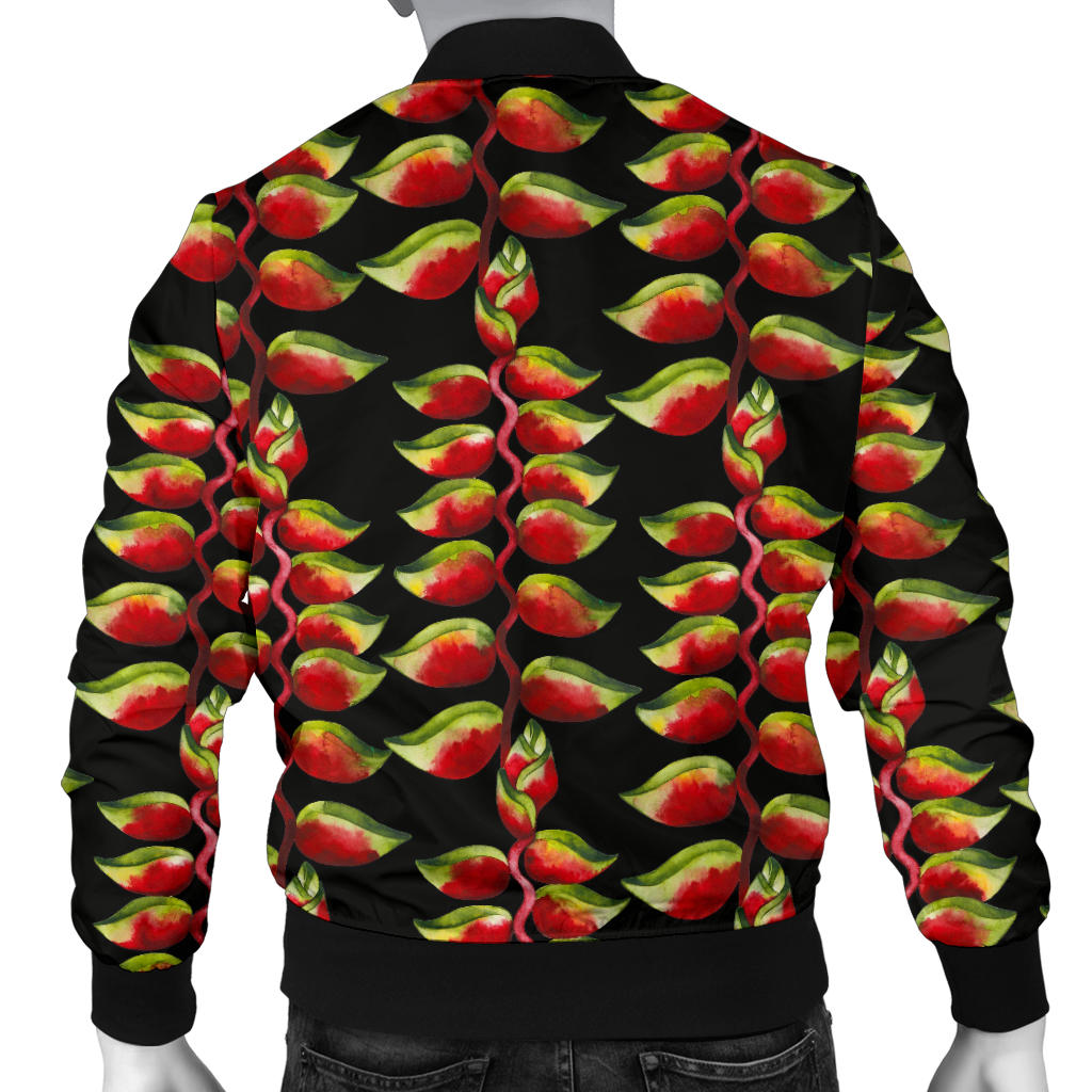 Heliconia Pattern Print Design HL05 Men Bomber Jacket