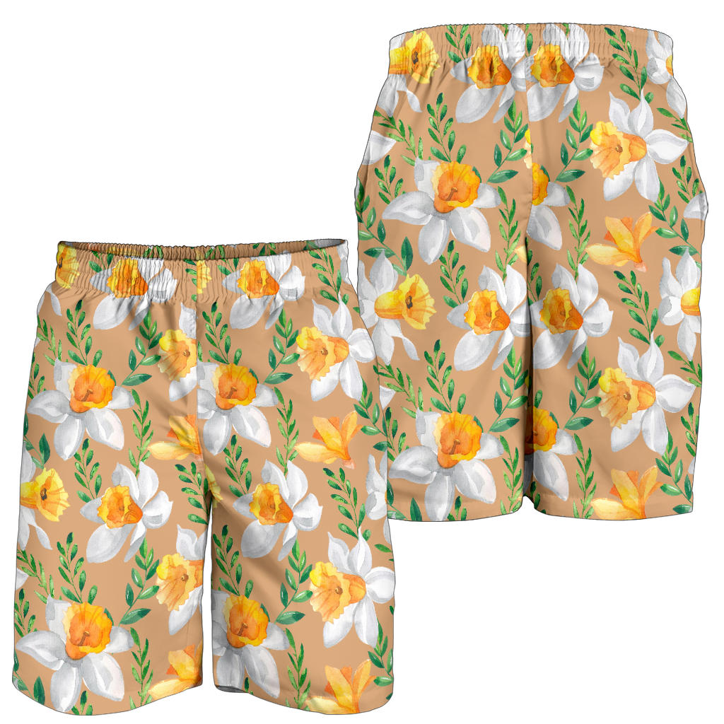 Daffodils Pattern Print Design DF04 Mens Shorts