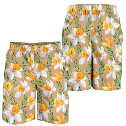 Daffodils Pattern Print Design DF04 Mens Shorts