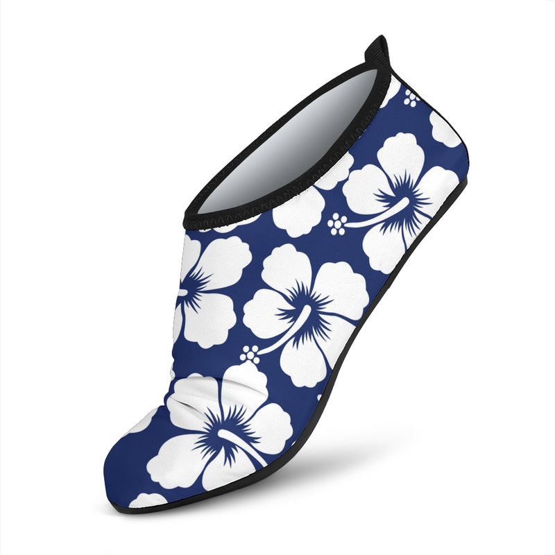 Hibiscus Pattern Print Design HB013 Aqua Water Shoes