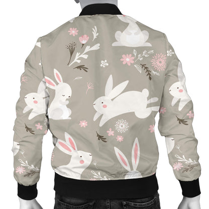 Rabbit Pattern Print Design RB03 Men Bomber Jacket