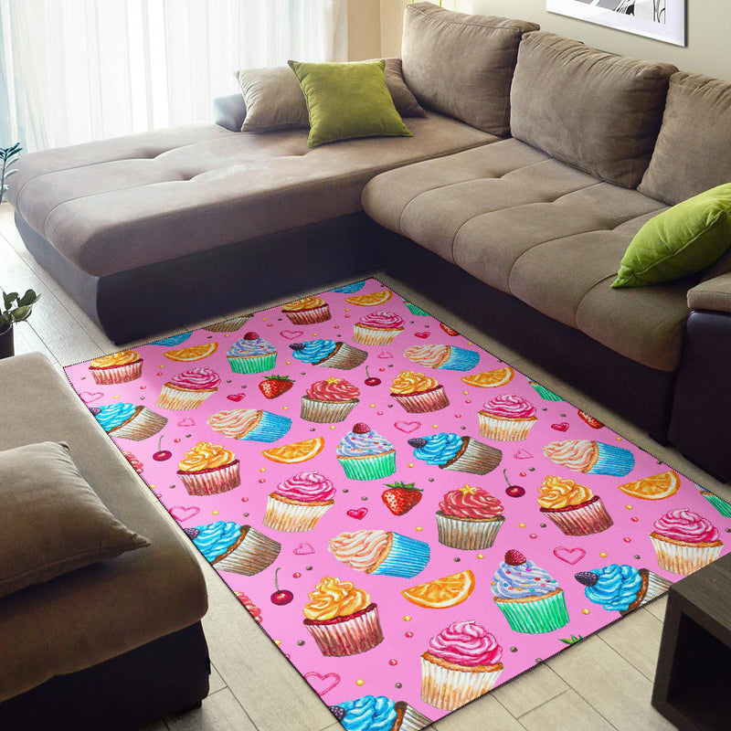 Cupcake Pattern Print Design CP05 Area Rugs