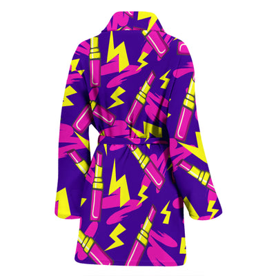 Lipstick Pattern Print Design LT04 Women Bathrobe