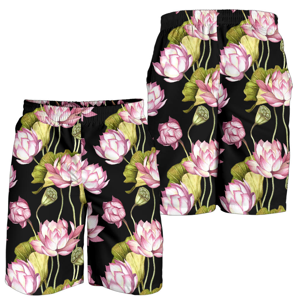 Water Lily Pattern Print Design WL06 Mens Shorts