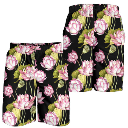 Water Lily Pattern Print Design WL06 Mens Shorts
