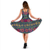 Hawaiian Themed Pattern Print Design H018 Midi Dress