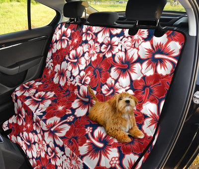 Red Hibiscus Pattern Print Design HB01 Rear Dog  Seat Cover