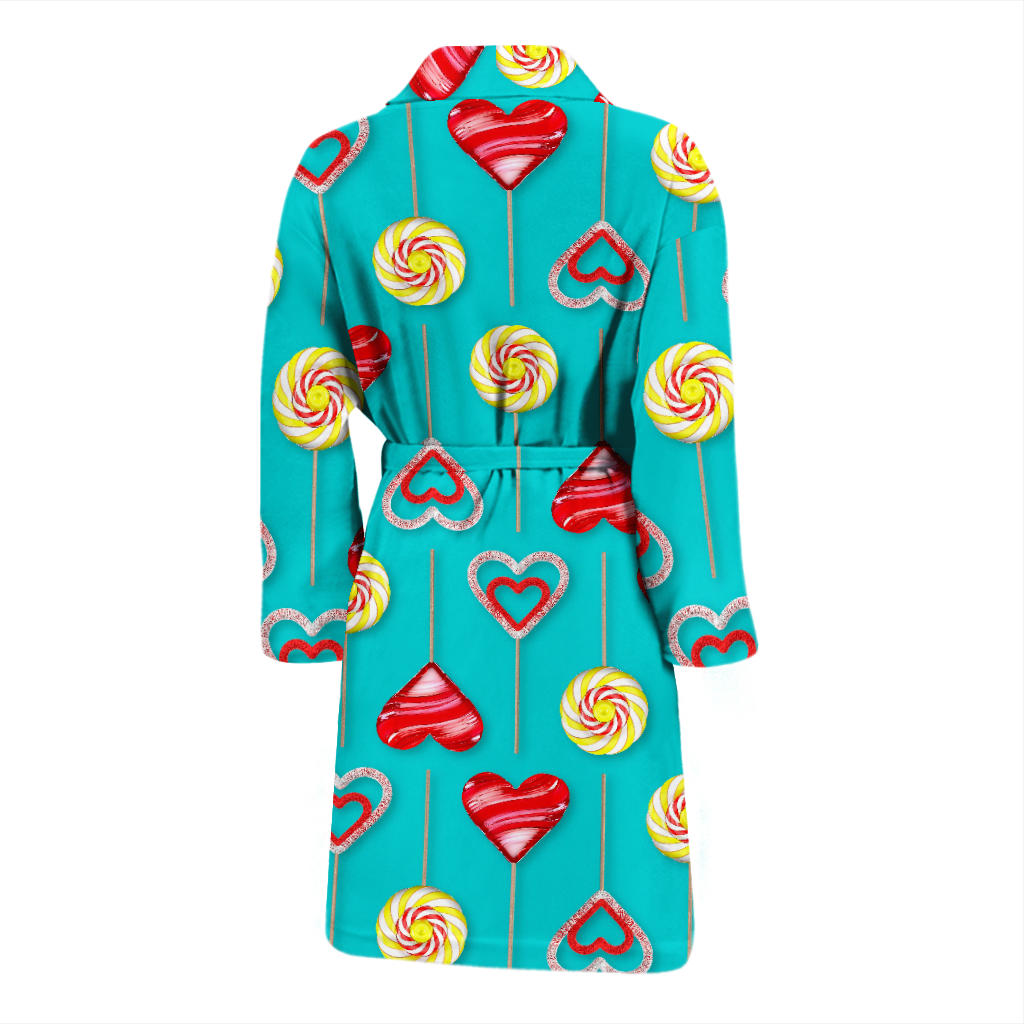 Lollipop Pattern Print Design LL06 Men Bathrobe