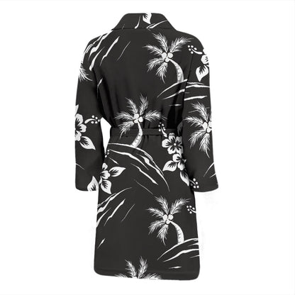Palm Tree Pattern Print Design PT02 Men Bathrobe