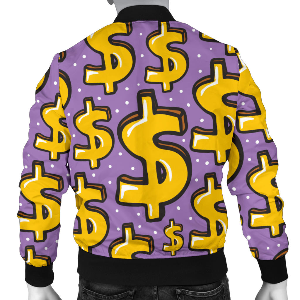 Dollar Pattern Print Design DO01 Men Bomber Jacket